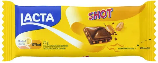 Chocolate Ao Leite Com Amendoim Lacta Shot Pacote 20g