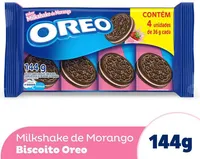 Biscoito Chocolate Recheio Milkshake De Morango