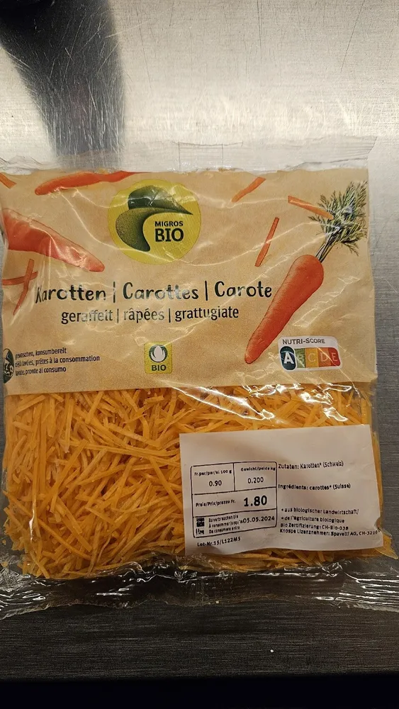 Karotten | Carottes | Carote, geraspelt | râpées | grattugiate