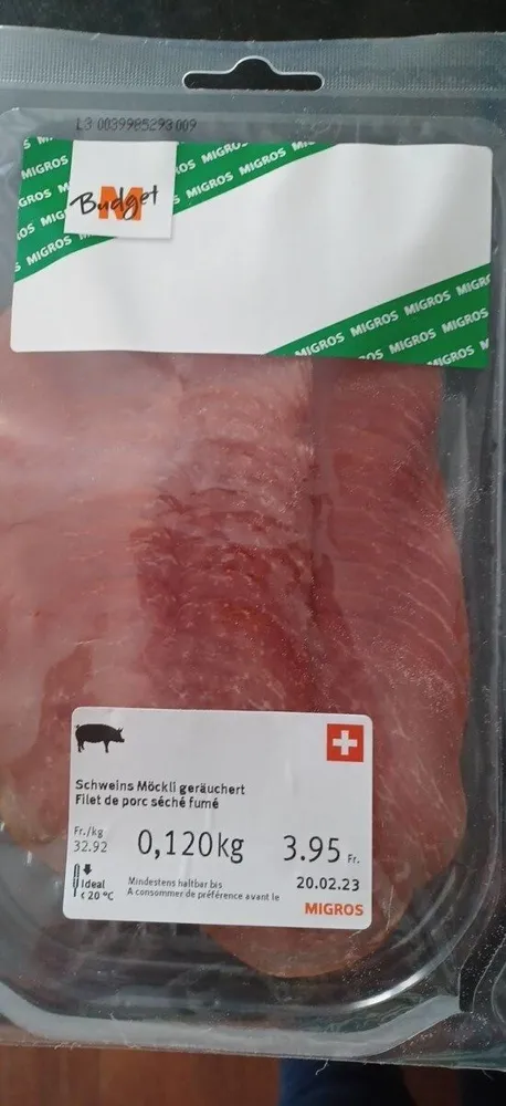 Filet de porc séché fumé