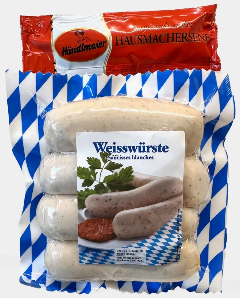 Weisswurst mit Hausmachersenf (3x 4 Stück & 3x 2 Senfbeutel)