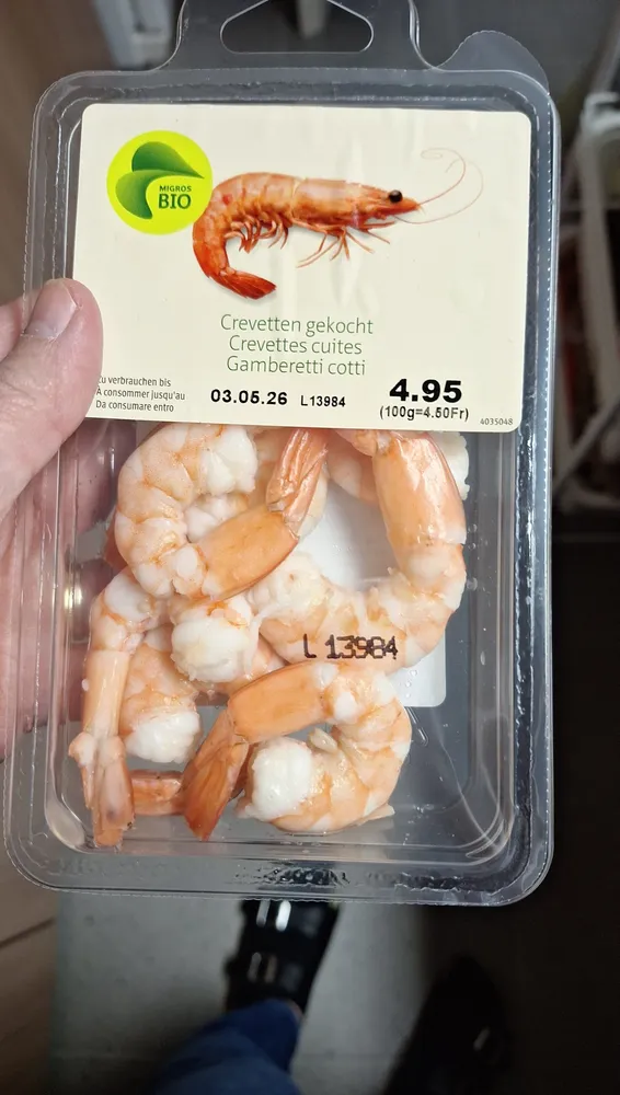 Crevetten gekocht
