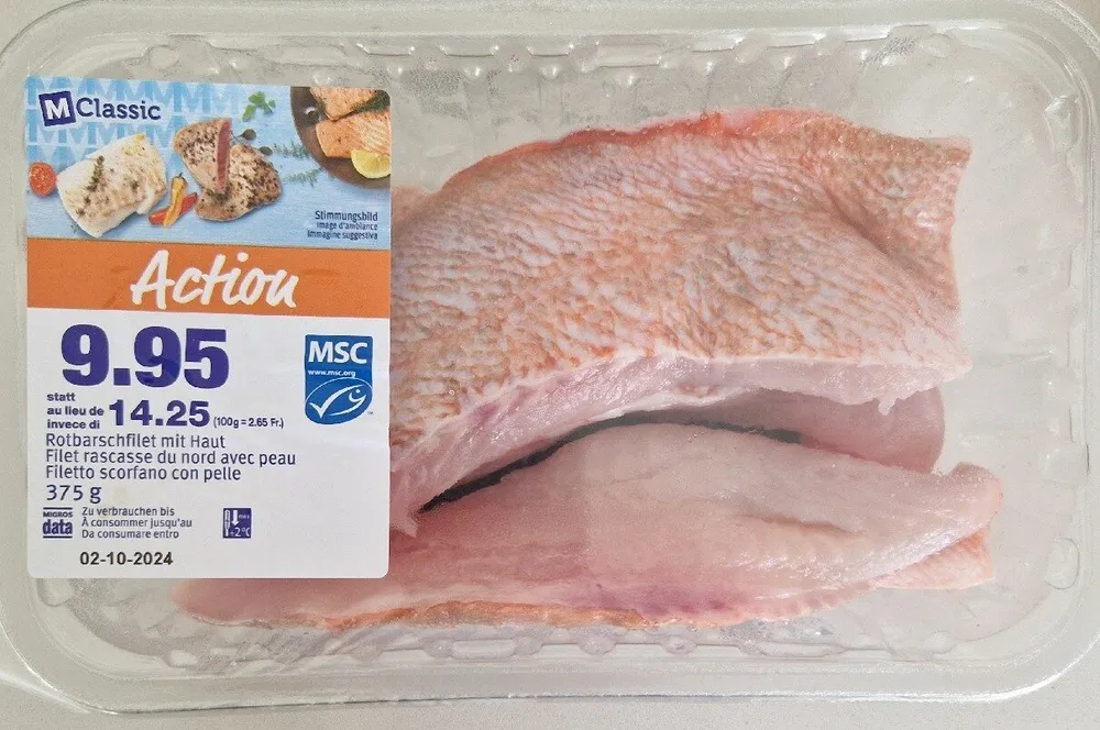Rotbarschfilet mit haut