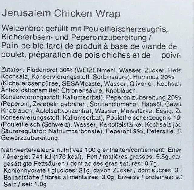 Jerusalem Chicken Wrap