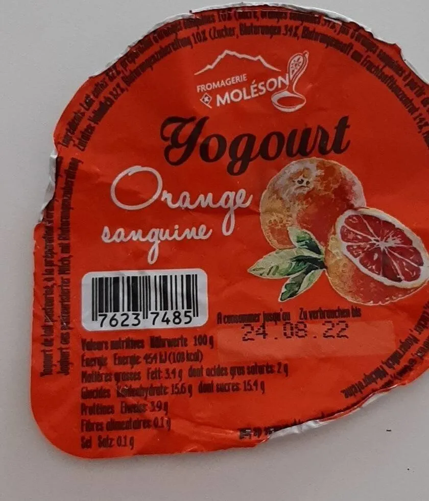 yoghourt orange sanguine