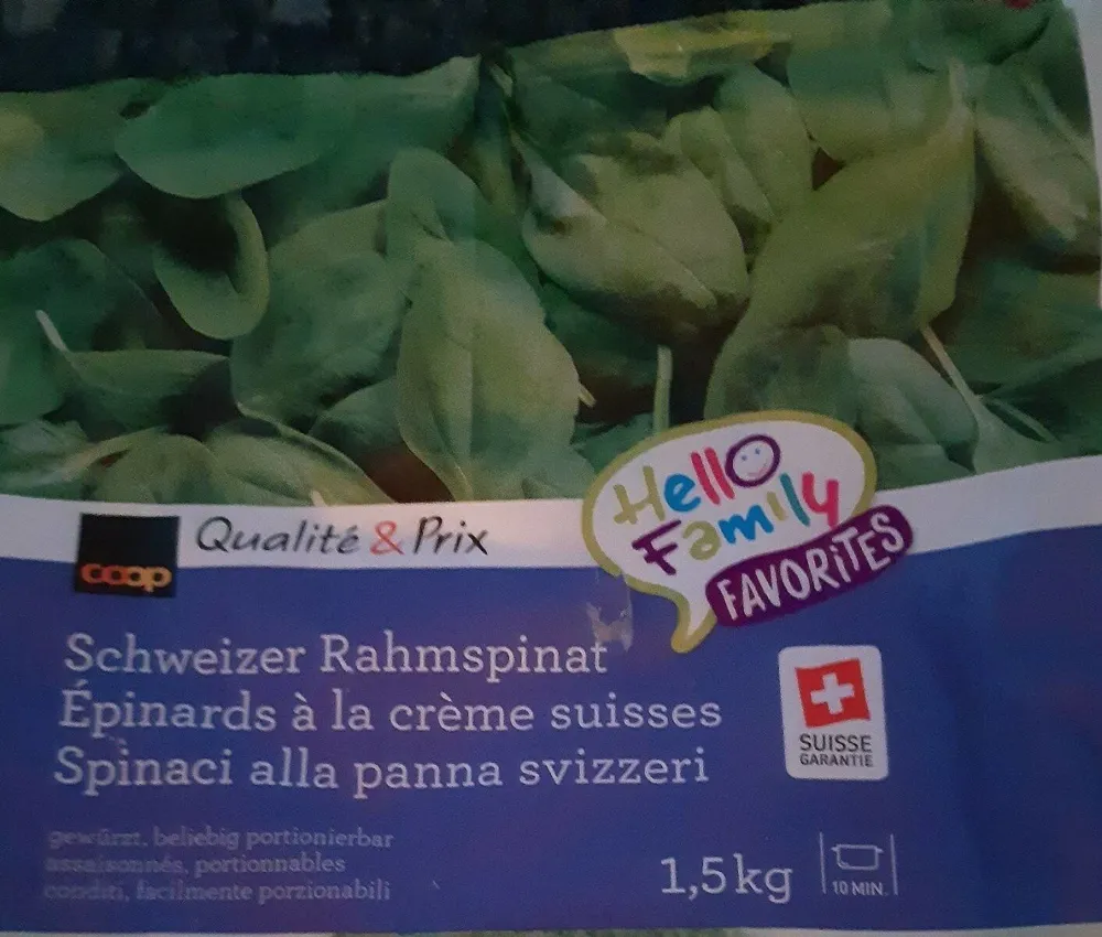Épinards à la crème suisses