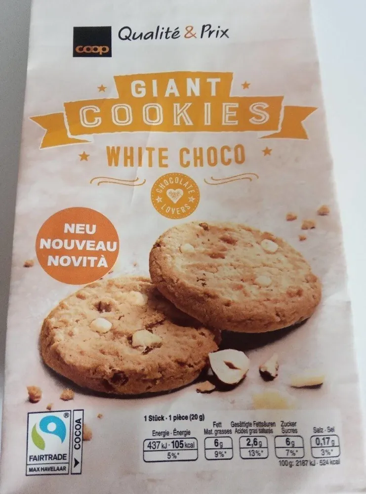 Cookies géants au chocolat blanc
