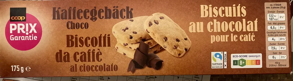 Biscuits au chocolat pour le café