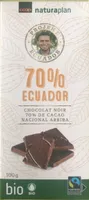 Chocolat noir 70% de cacao nacional arriba