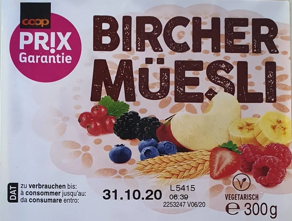 Bircher Müesli Prix Garanti