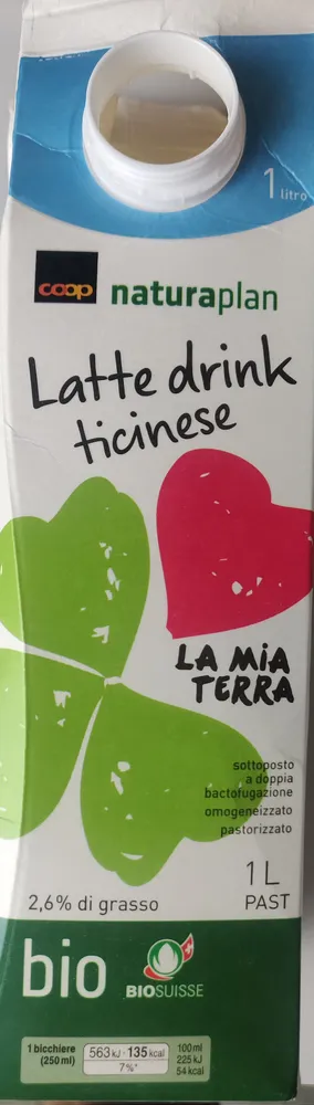 Latte drink bio ticinese