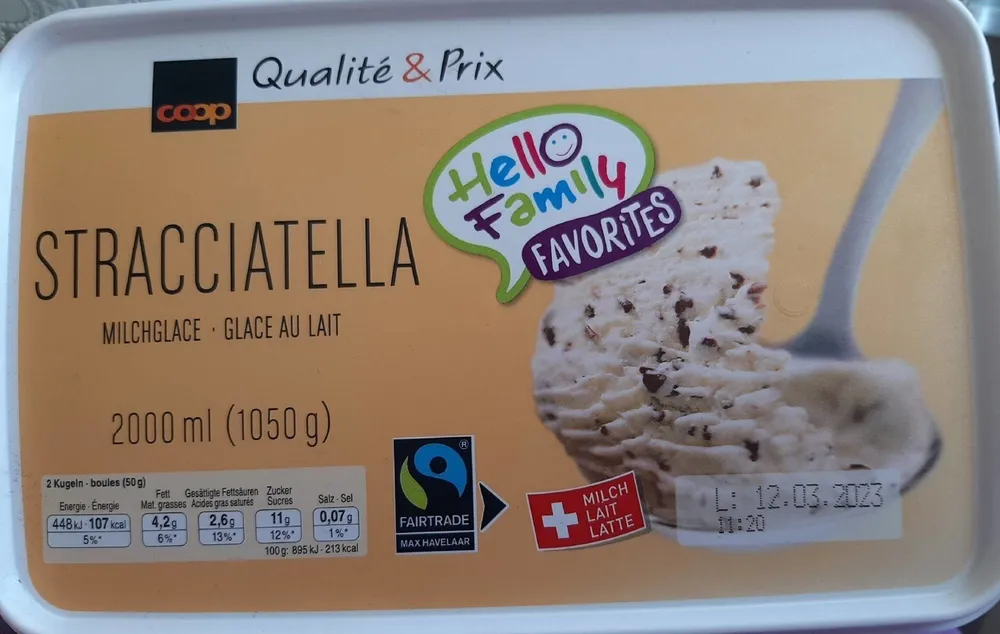 Stracciatella glace au lait