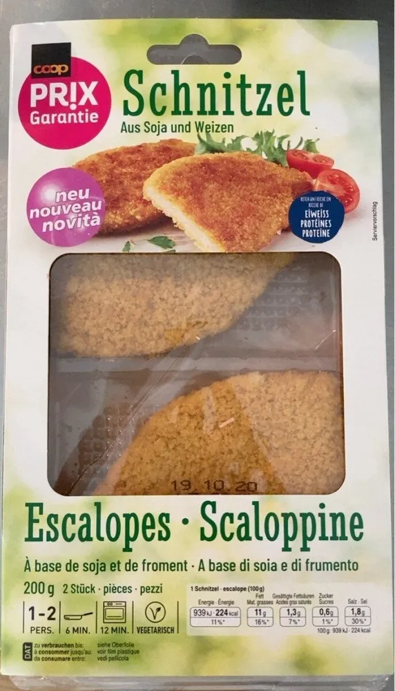 Escalopes à base de soja et de froment