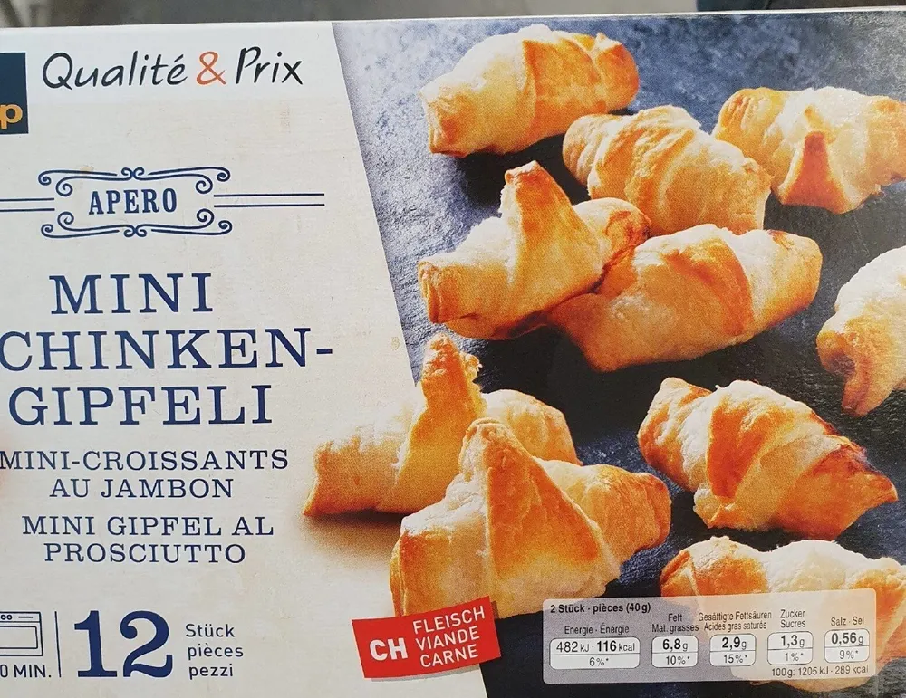 Mini croissant au jambon