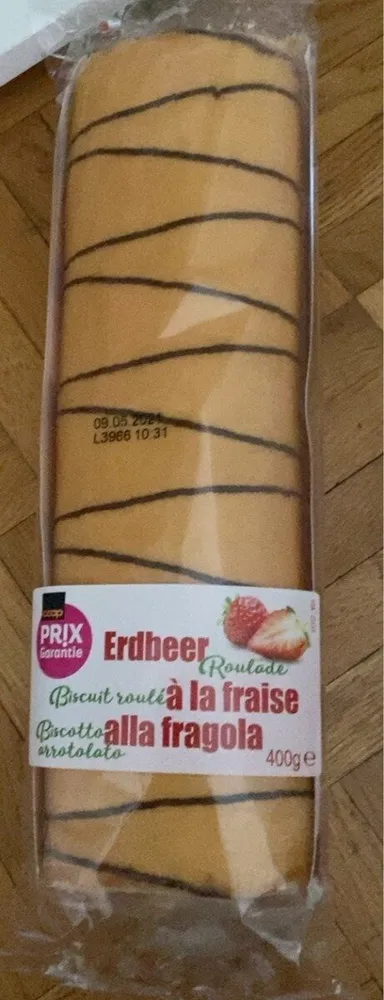 Biscuit roulé a la fraise