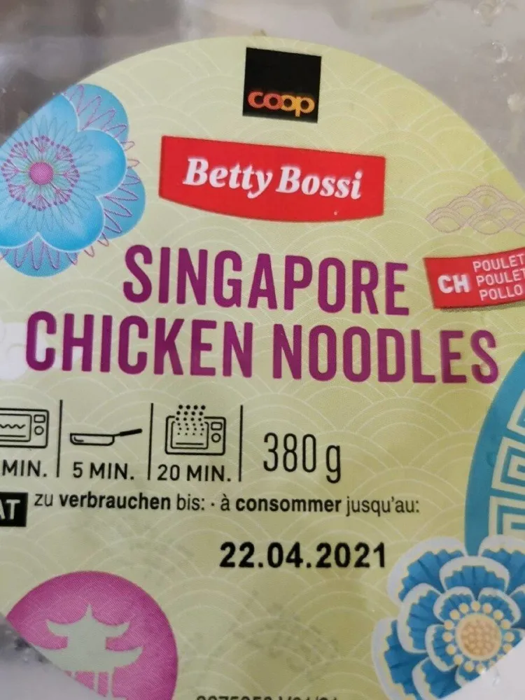 Singapore chicken noodles