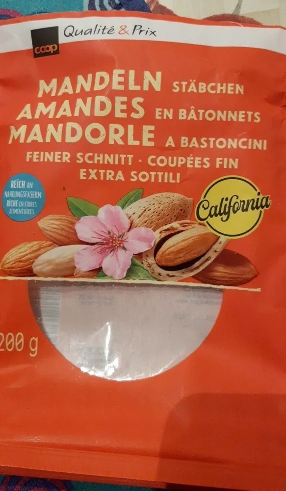 amandes en batonnets