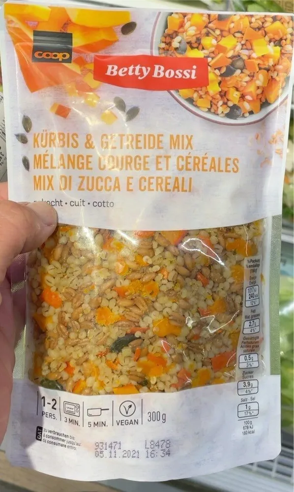 Melange courge et cereales