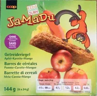 Barres de céréales pomme-carotte-mangue