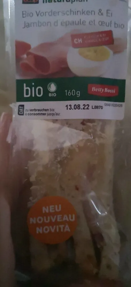 Jambon d'épaule et oeuf bio