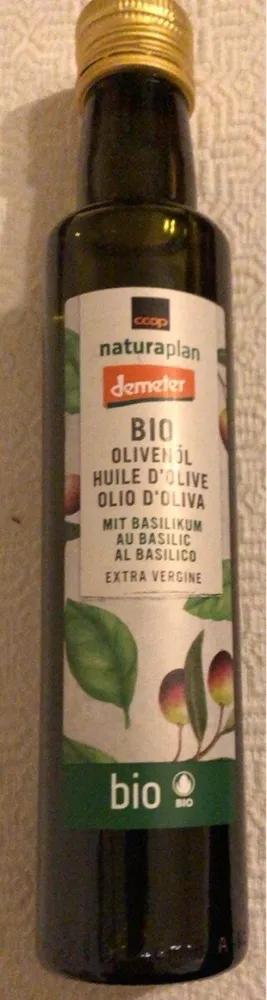 Huile d’olive au basilic bio