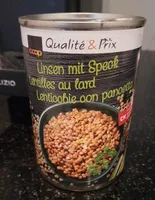 Linsen mit Speck