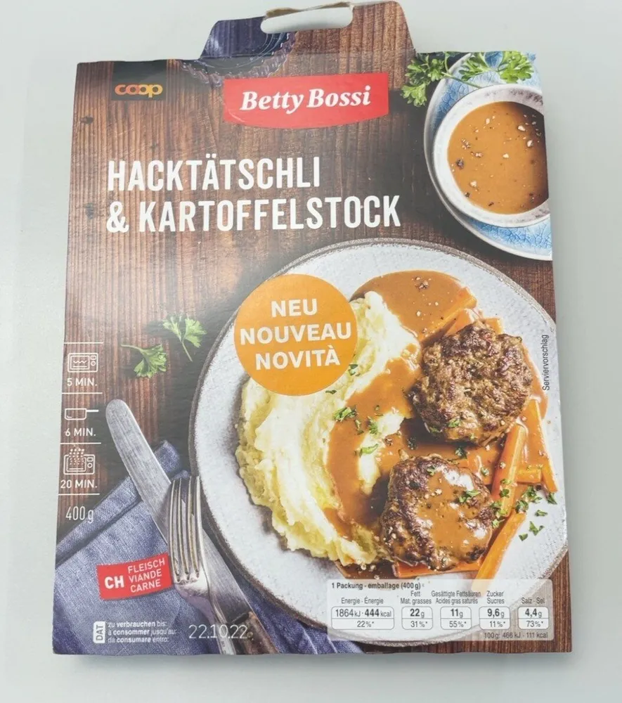 Hacktätschli & Kartoffelstock