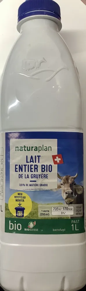 Lait entier Bio de la Gruyère