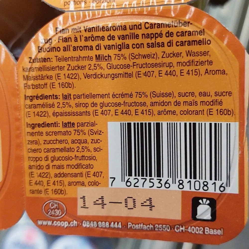 Flan à l'arôme de vanille nappé de caramel