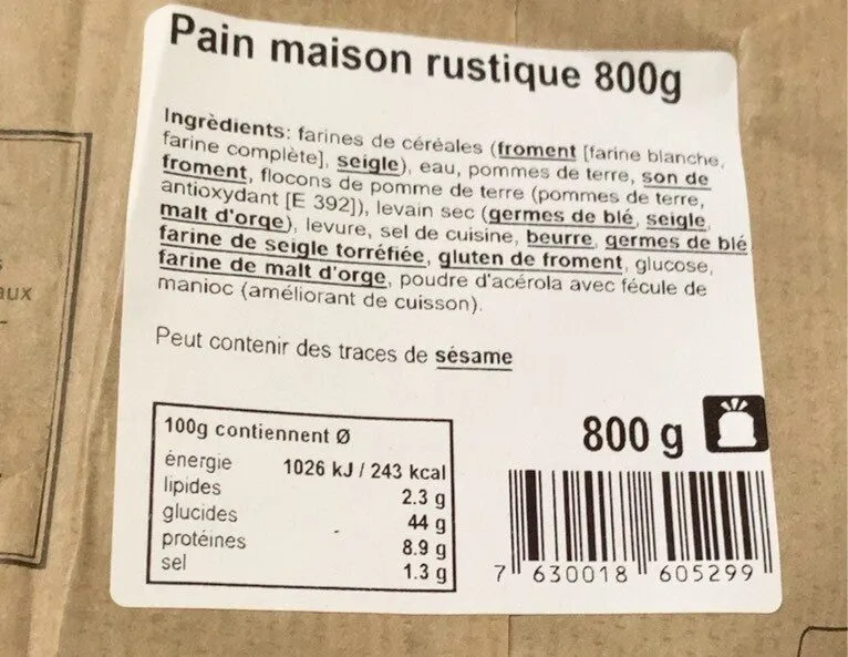 Pain Maison Rustiqur