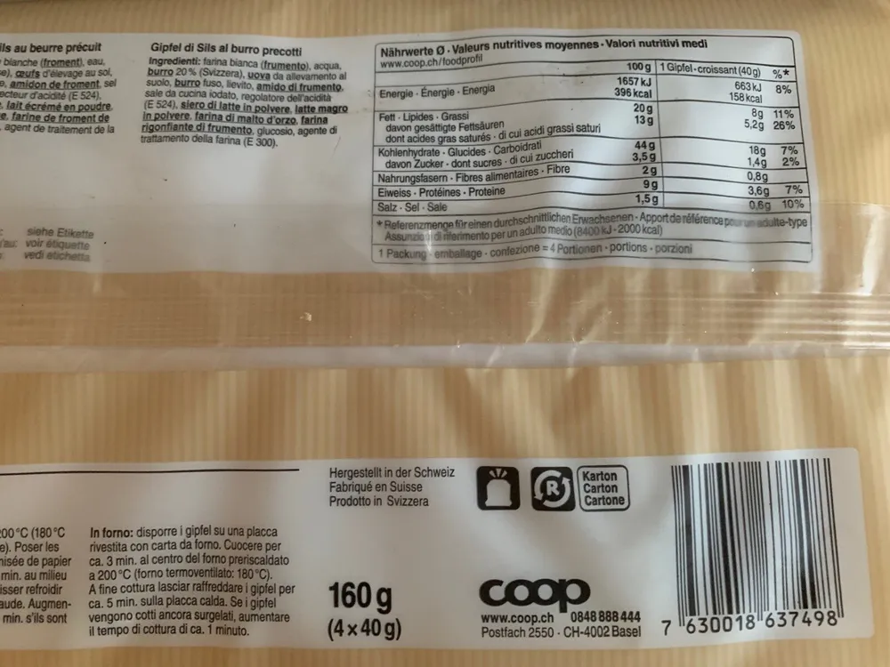 Croissants de Sils au beurre précuits