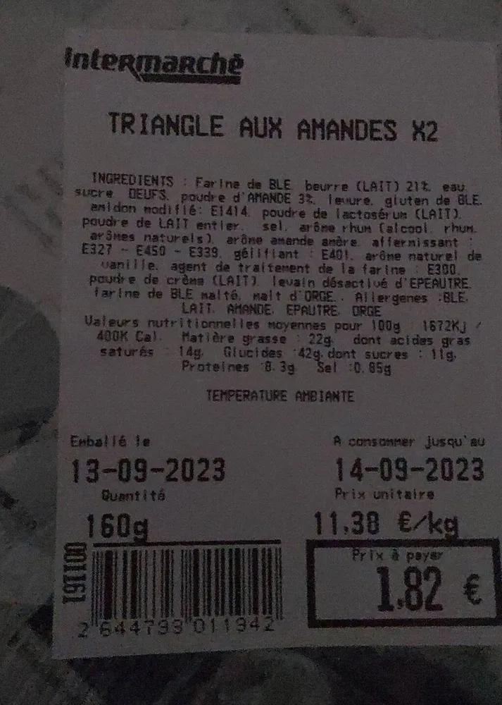 Triangle aux amandes