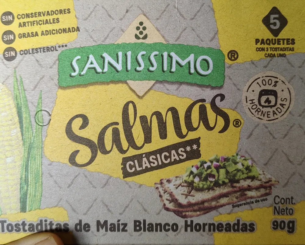 Tostadas de maíz blanco horneadas