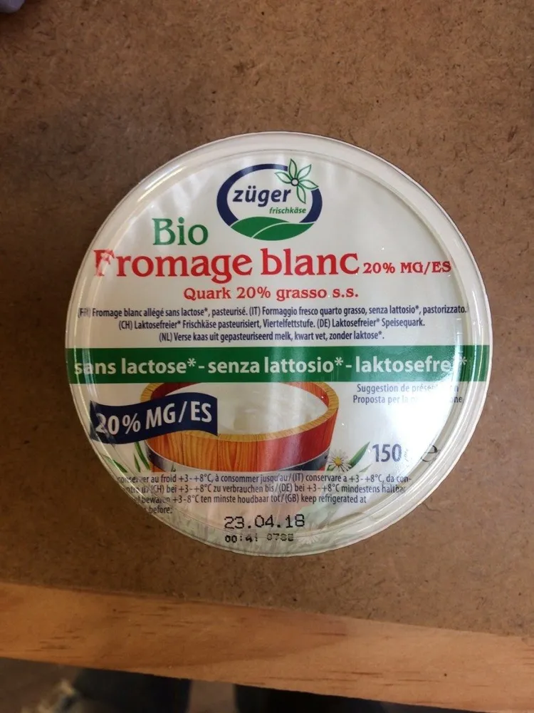 Fromage Blanc 20% Sans Lactose