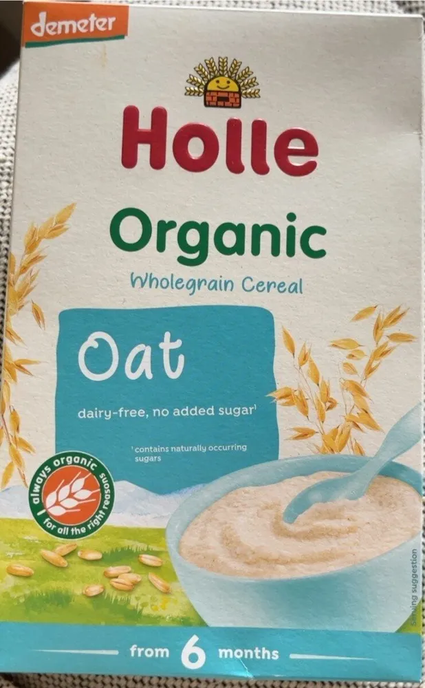 Organic wholegrain oat cereal