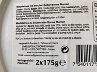 Madeleine au beurre frais Bonne Maman