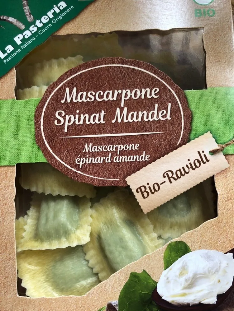 Mascarpone spinat mandel bio ravioli