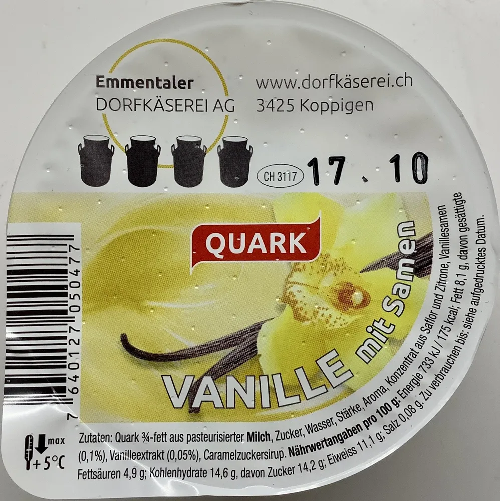 Quark Vanille mit Samen
