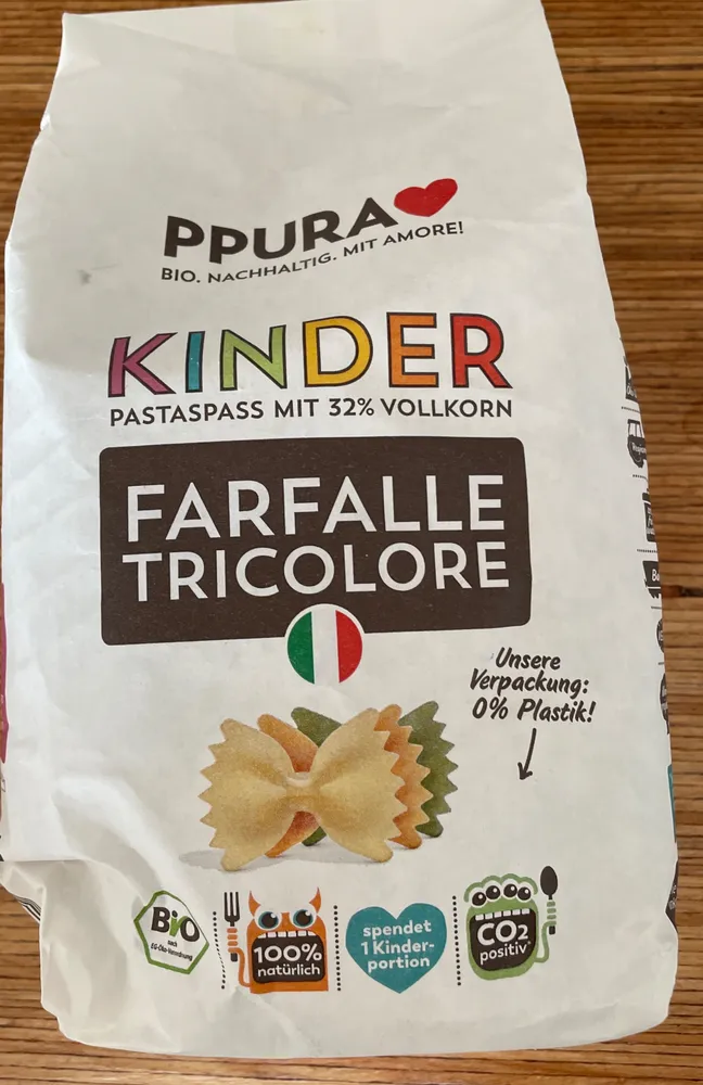 Kinder Farfalle Tricolore mit 32% Vollkorn