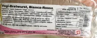 Vegi-bratwurst, bianca-rosso