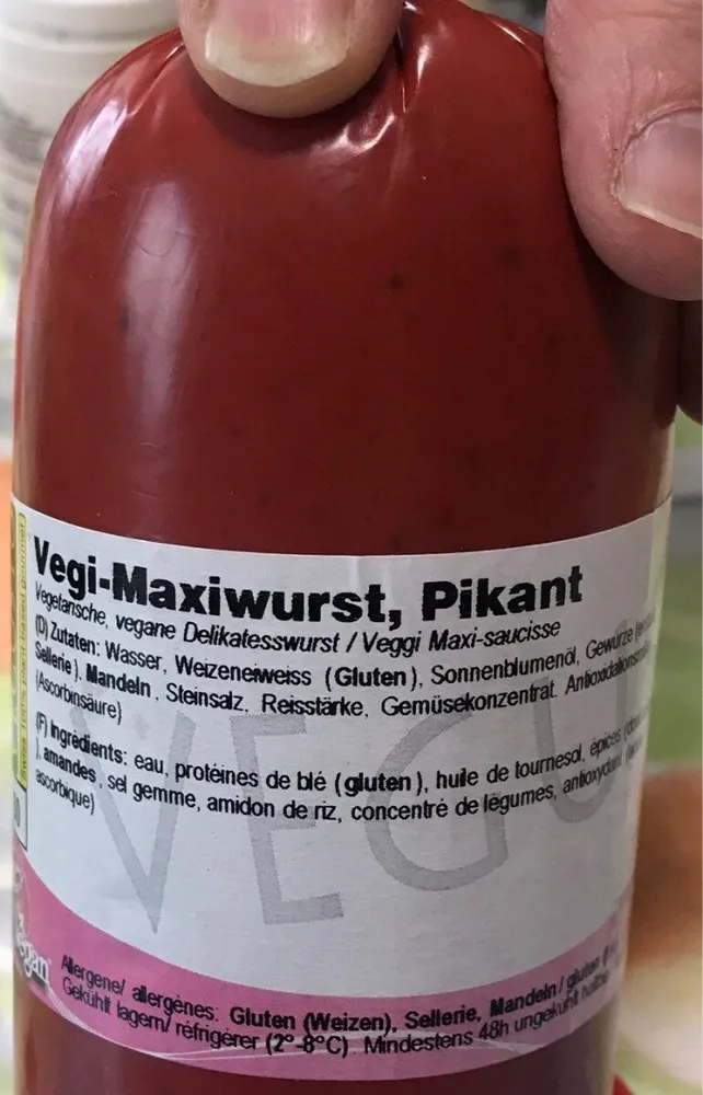 Vegi-maxiwurst, pikant