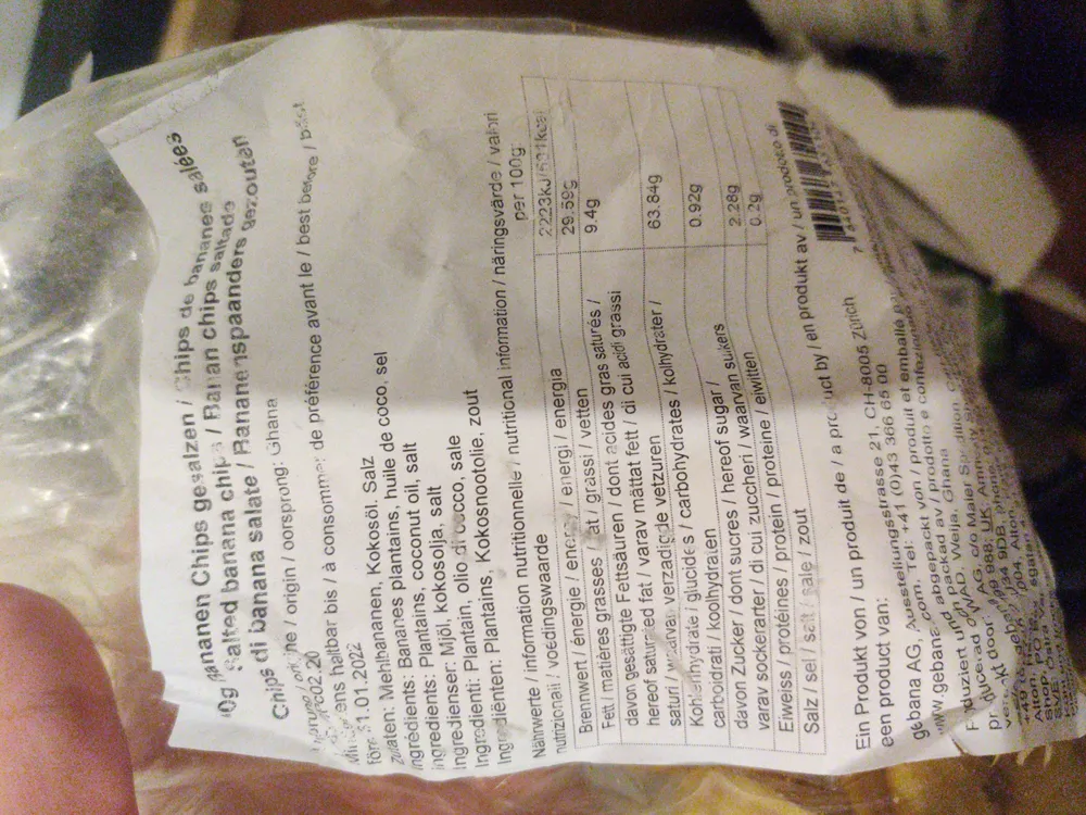Bananen Chips gesalzen