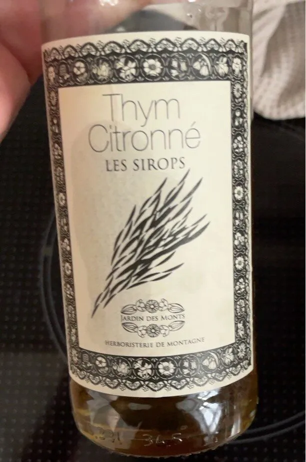 Sirop De Thym Citronné Bio ? 3,5DL ? Jardin Des Monts