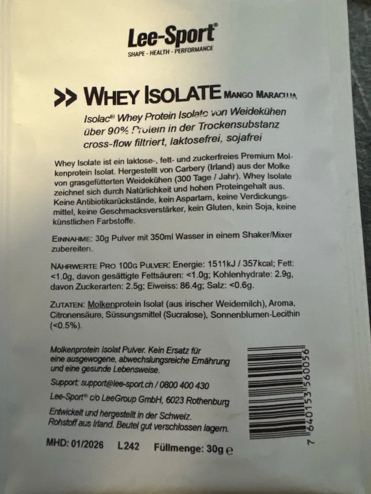 Whey Isolate Mango Maracuja