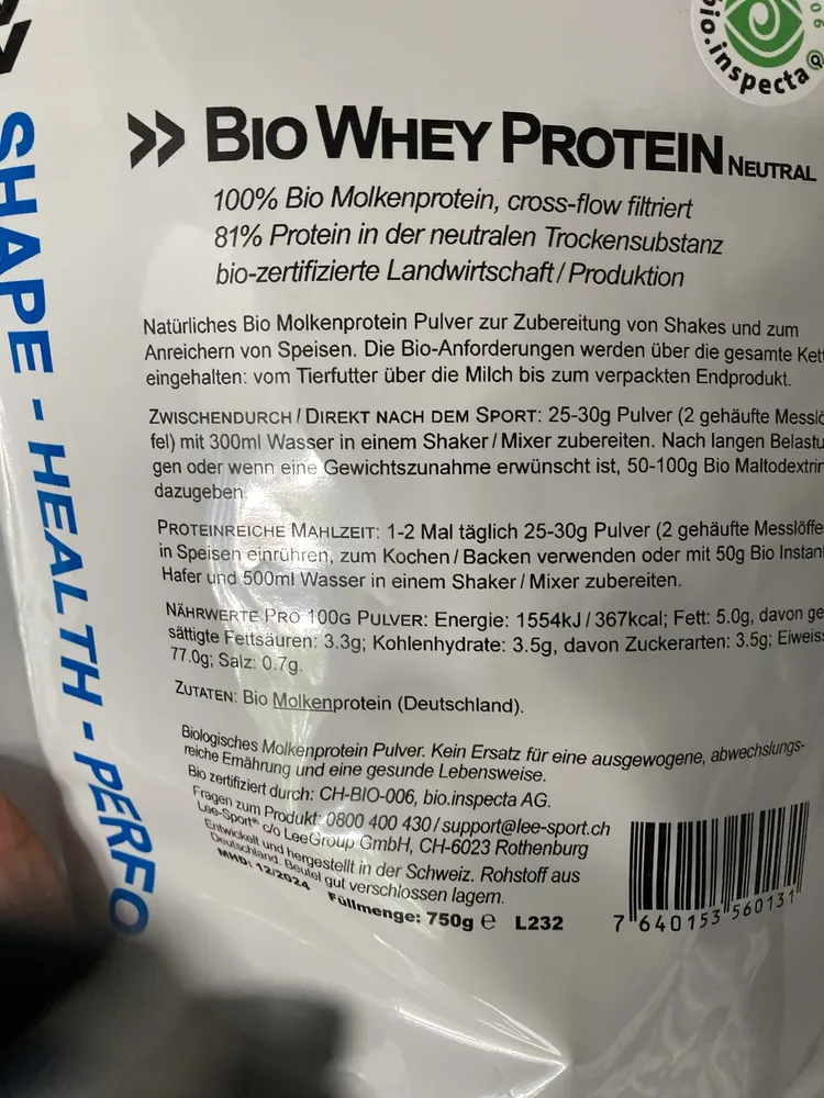 Bio whey protein neutral