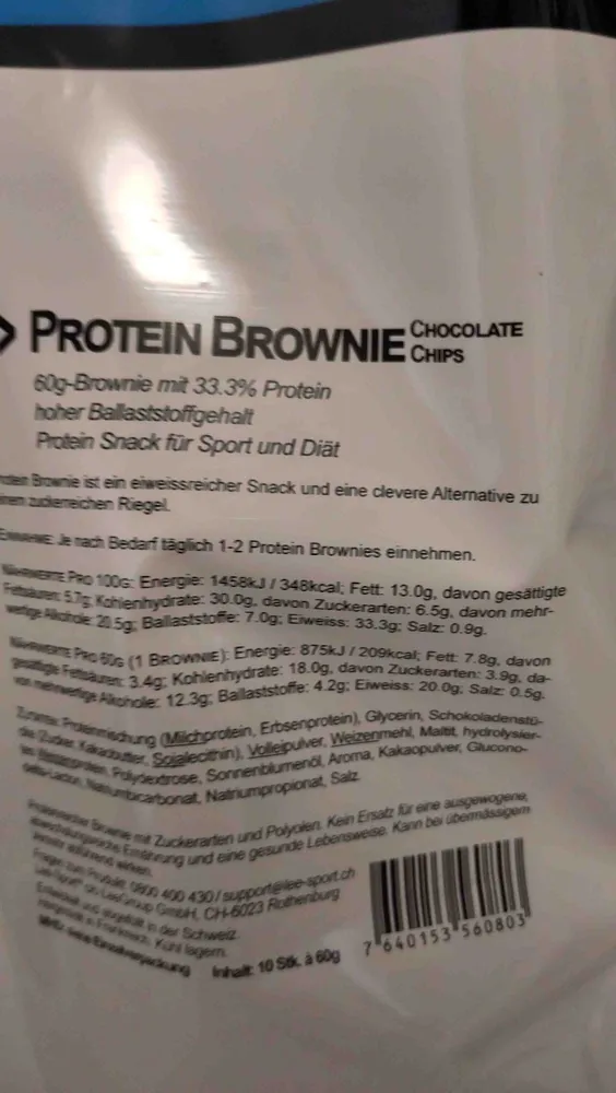 Protein Brownie Chocolate Chip