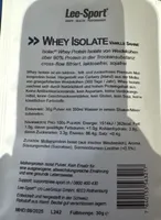 Whey Isolate Vanille Sahne