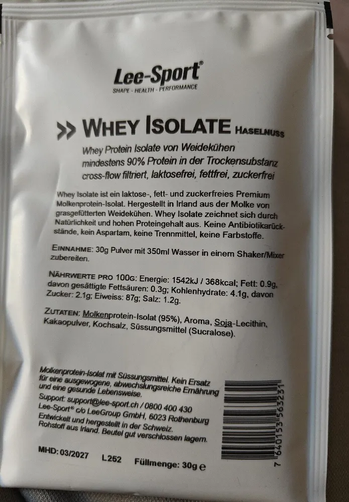 Whey Isolate Haselnusd