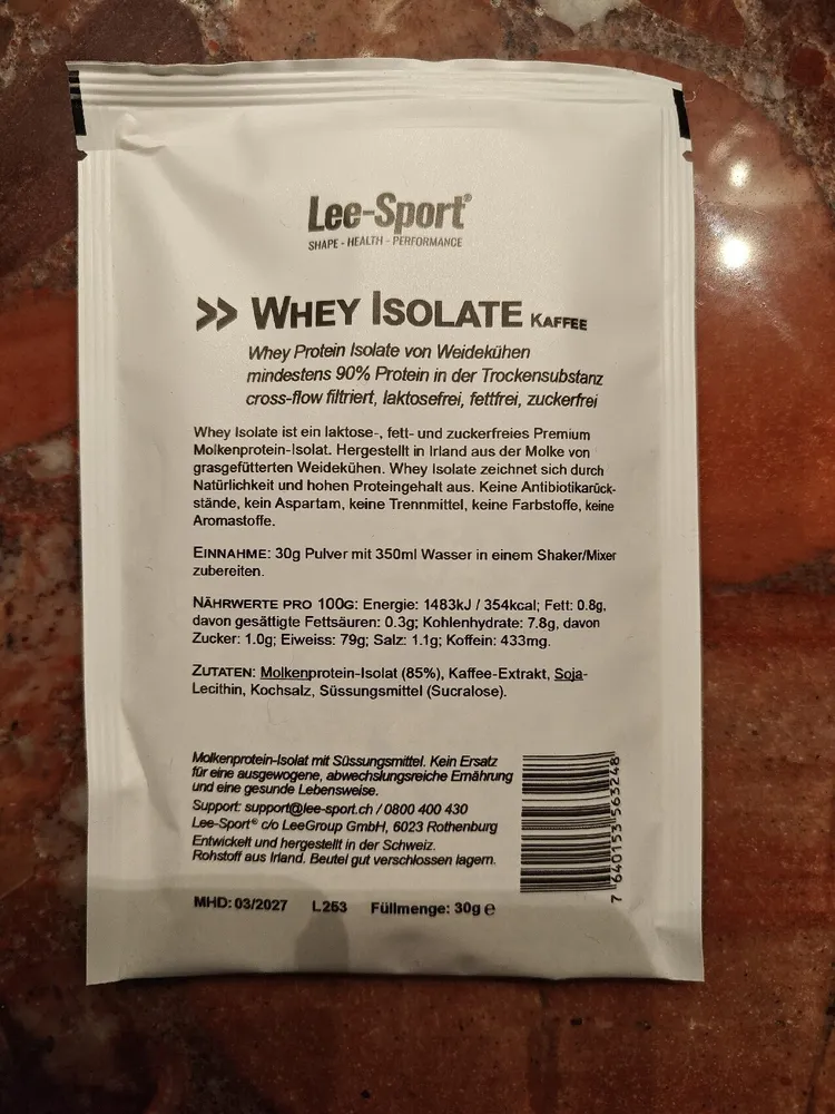 Whey Isolat Kaffee