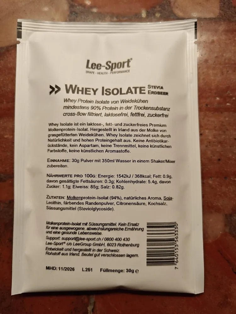 Whey Isolate Stevia Erdbeer